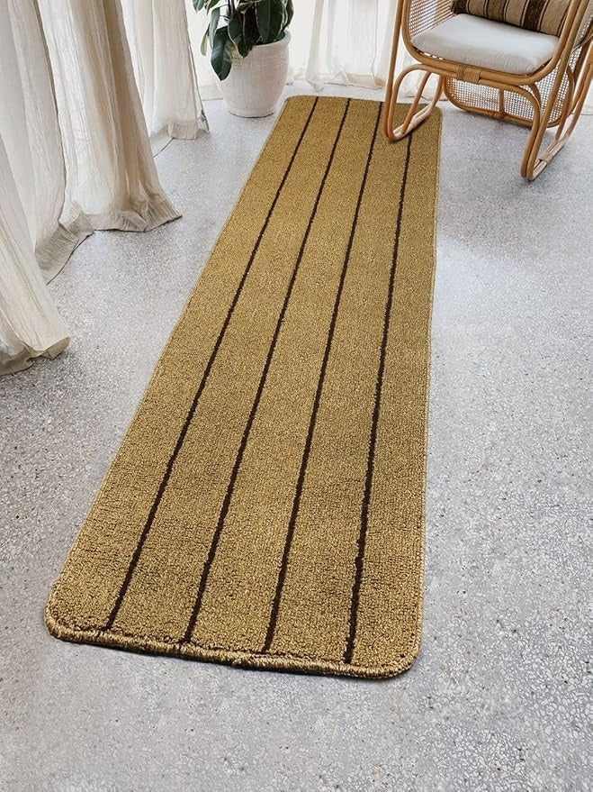 Saral Home Easy Living Polypropylene Rectangular Striped Soft Pp Yarn Durable & Washable Multipurpose Runner