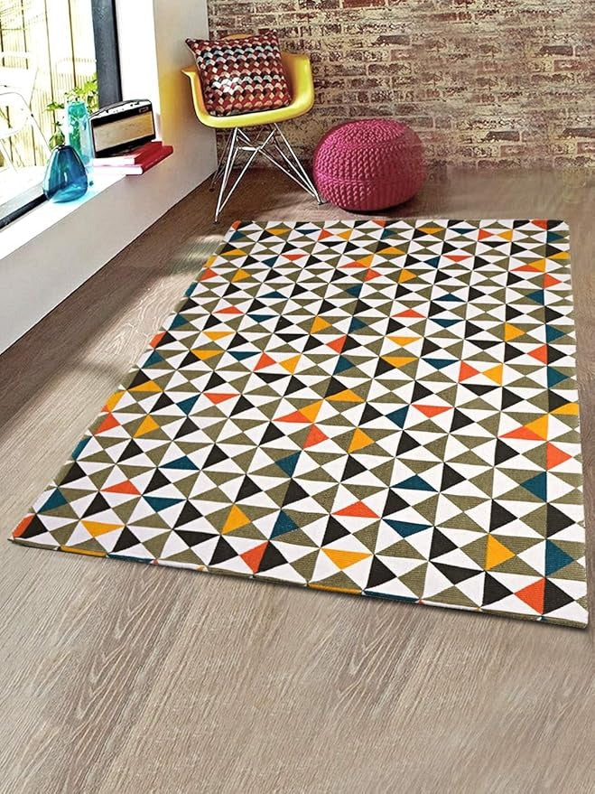 SARAL HOME EASY LIVING Saral Home Cotton Printed Rectangular Carpet
