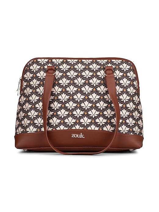 Zouk Carry All Work Bag Jute & Vegan Leather Handcrafted Women's Shoulder Bag