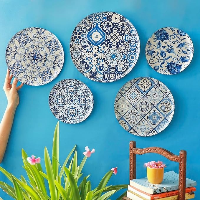 Ritualistic Portugese Wall Plates & Paintings Set of 5