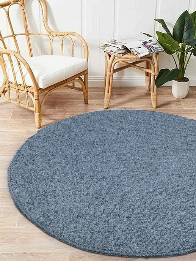 Saral Home Easy Living Home Beige Polypropylene Anti Skid Round Bathmat