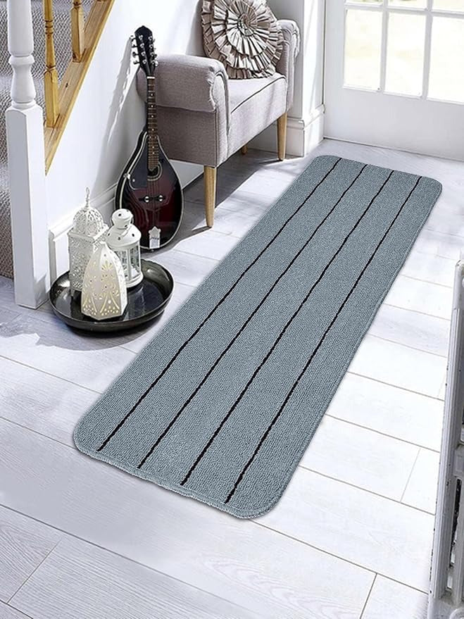 Saral Home Easy Living Polypropylene Rectangular Striped Soft Pp Yarn Durable & Washable Multipurpose Runner