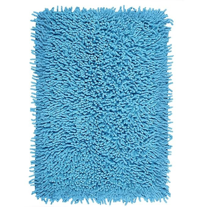 Saral Home Cotton Shaggy Anti-Skid Rectangular Solid Bath Mat