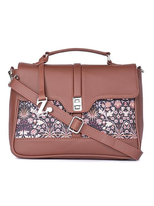 Zouk Women's Vegan Leather & Jute Satchel bag with Adjustable Strap Top Handle