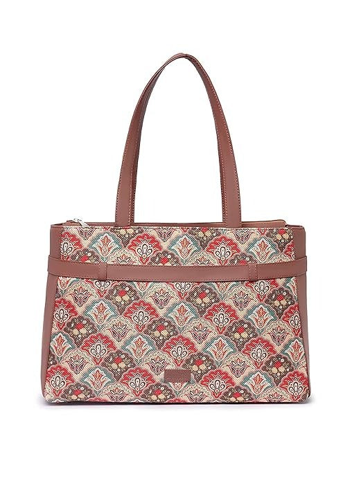 Zouk Women's Jute Handcrafted Vegan Leather Statement Office Shoulder Bag