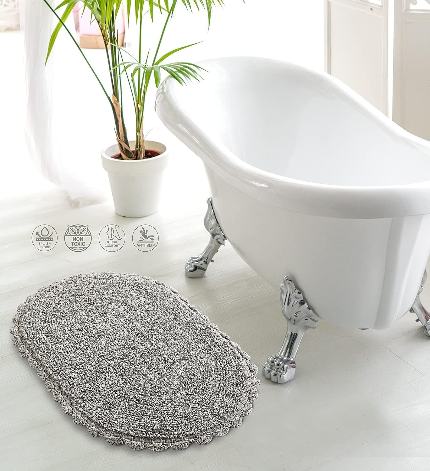 Sashaa World Super Soft Reversible Bath Mat/bathroom Rug