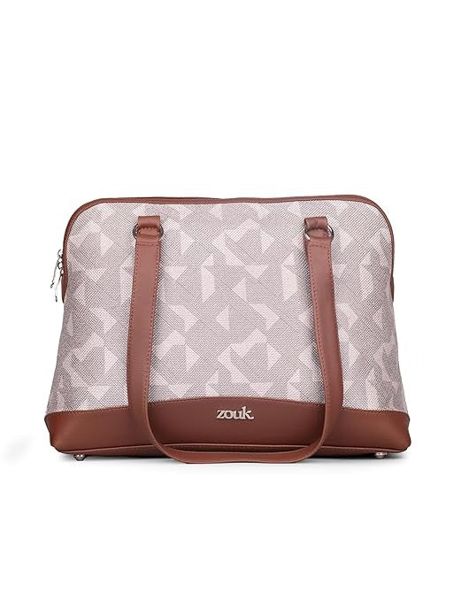 Zouk Carry All Work Bag Jute & Vegan Leather Handcrafted Women's Shoulder Bag
