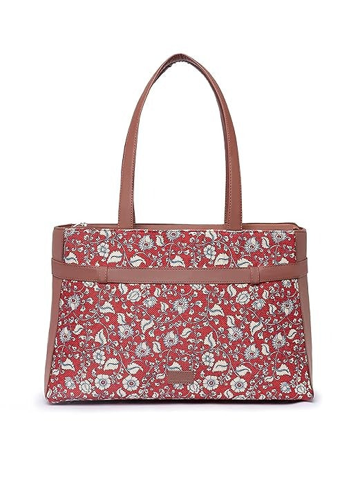 Zouk Women's Jute Handcrafted Vegan Leather Statement Office Shoulder Bag
