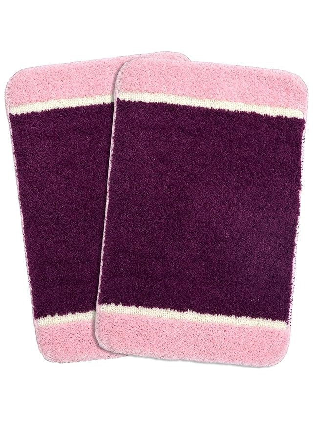 Saral Home Soft Microfiber Anti-Skid Bathmat (Pack of 2)