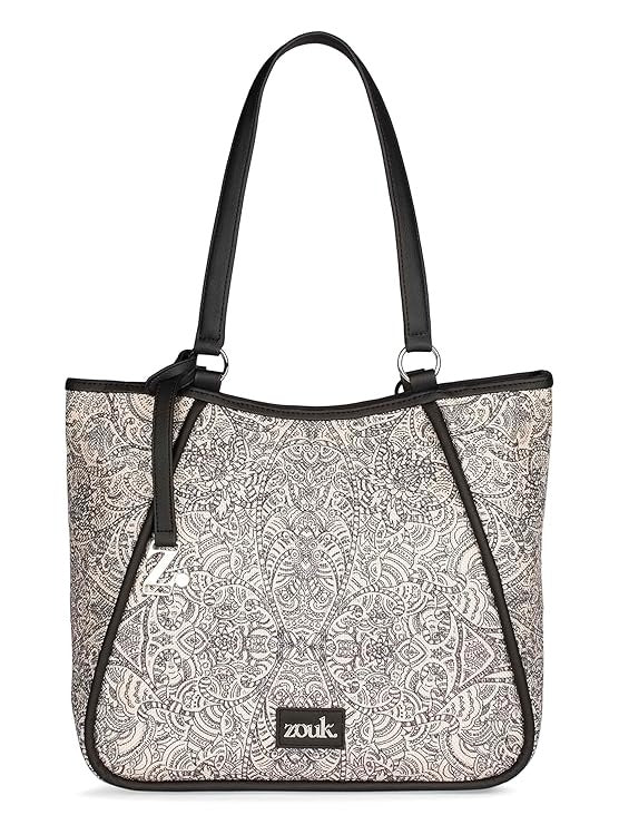 Zouk Naisha Tote Jute & Leather Handbag for Women