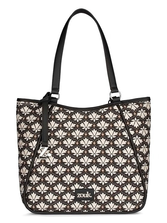 Zouk Naisha Tote Jute & Leather Handbag for Women