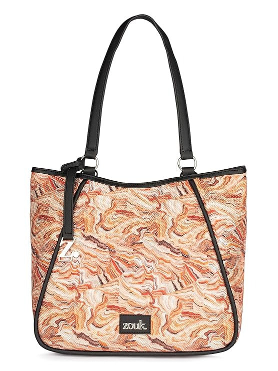 Zouk Naisha Tote Jute & Leather Handbag for Women