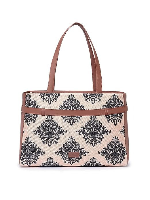 Zouk Women's Jute Handcrafted Vegan Leather Statement Office Shoulder Bag