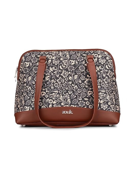 Zouk Carry All Work Bag Jute & Vegan Leather Handcrafted Women's Shoulder Bag