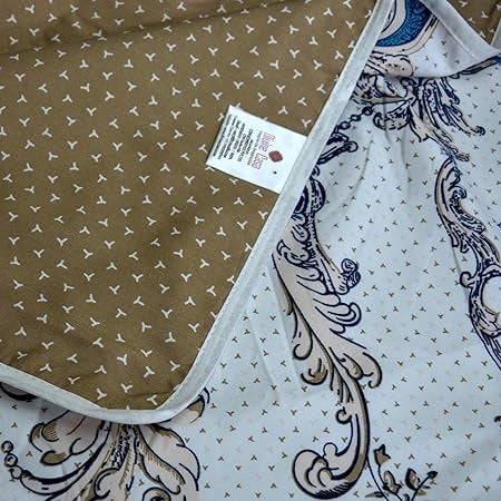 Divine Casa Kalamkari 120 GSM Microfiber Lightweight Single Bed Dohar Reversible AC Blankets for All Season Color Dried Tobacco TC - 120
