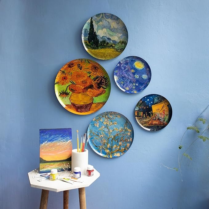 Ritualistic Van Gogh Wall Plates for Home Decoration Wall Decor Items for Living Room Set of 5 Plates
