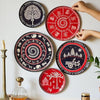 Ritualistic Warli Wall Plates for Home Decoration Wall Showpiece Set of 5 Plates