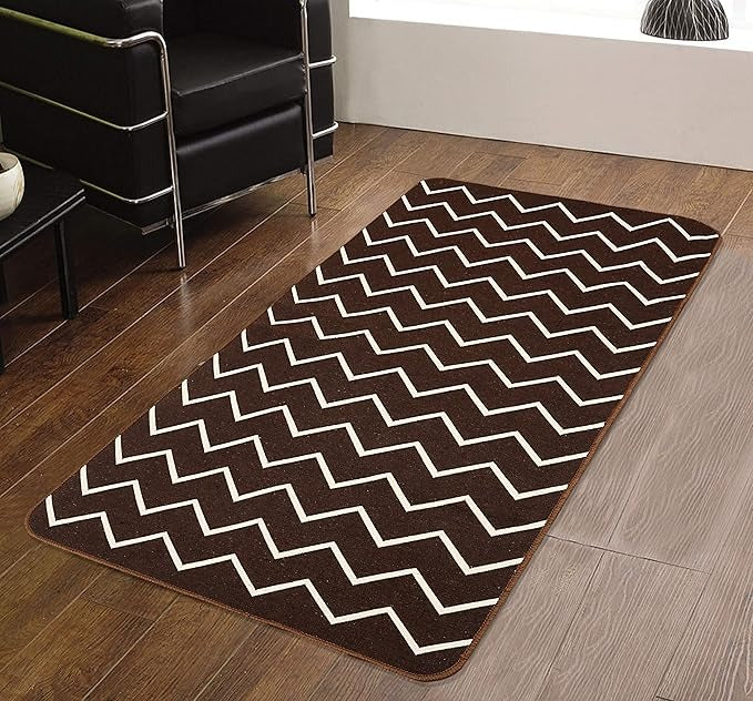 Saral Home Zig Zag Designer Soft Cotton Durable & Washable Multipurpose Runner