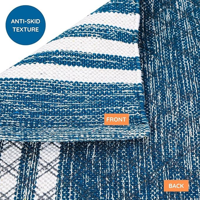 Atvi Fit Pure Cotton Anti Skid  Machine Wash Yoga Mat 73inches x 24inches 5mm thickness