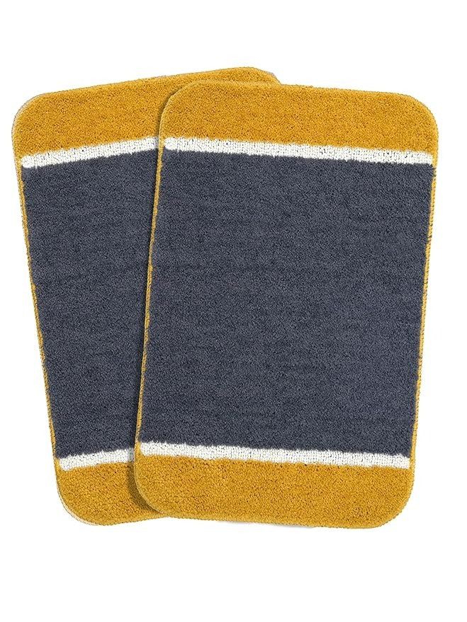 Saral Home Soft Microfiber Anti-Skid Bathmat (Pack of 2)