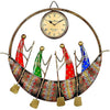 CraftOwl Metal Vintage Round Ship Antique Wall Analog Clock With Showpiece Sculpture design 3