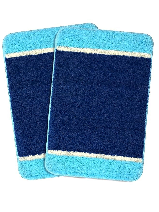 Saral Home Soft Microfiber Anti-Skid Bathmat (Pack of 2)