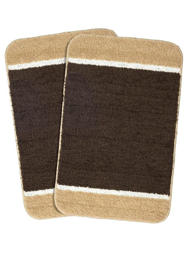 Saral Home Soft Microfiber Anti-Skid Bathmat (Pack of 2)