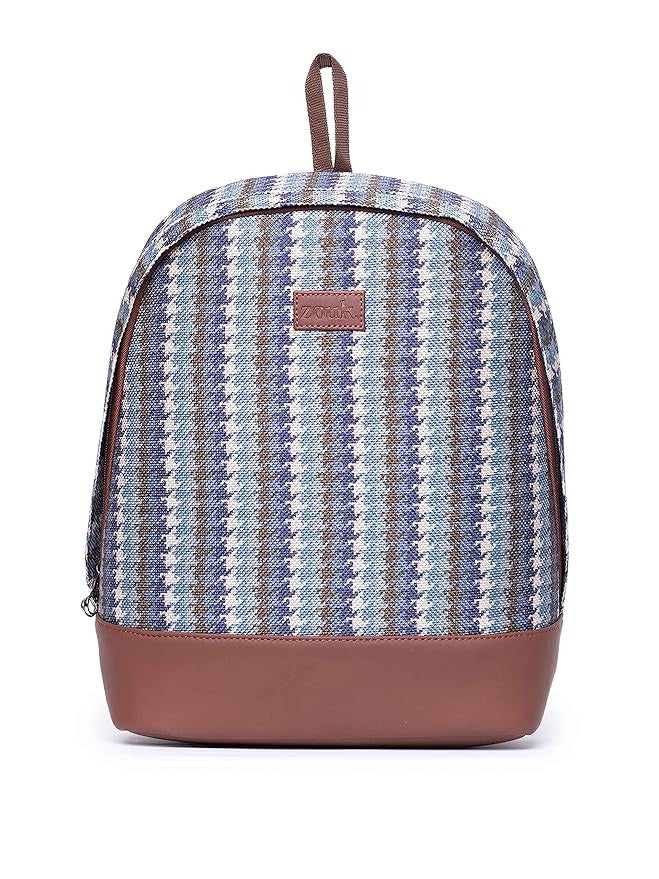 Zouk Printed Women's Jute Handcrafted Vegan Leather Multicolor Daypack/Backpack