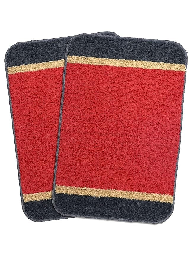 Saral Home Soft Microfiber Anti-Skid Bathmat (Pack of 2)