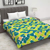 Divine Casa 120 GSM Microfiber Double Dohar Soft & Lightweight Throw Blanket Abstract Pattern Colour Acid Lime