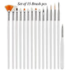 Bronson Professional Nail Art Kit Brush Set 15 Pcs Acrylic UV Polish Brushes Tool Kit