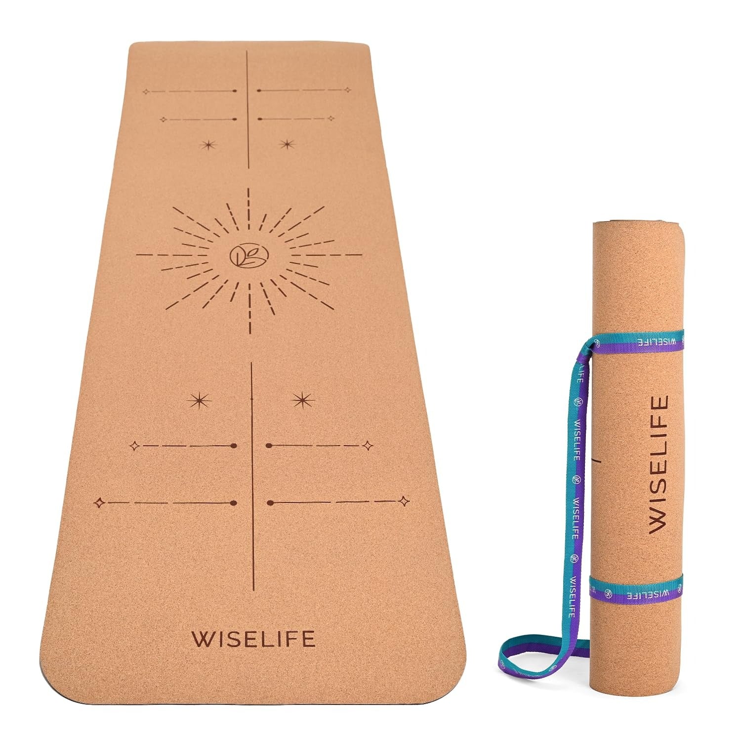 Wiselife Cork & Tpe Yoga Mat Extra Thick Extra Long Extra Wide Exercise