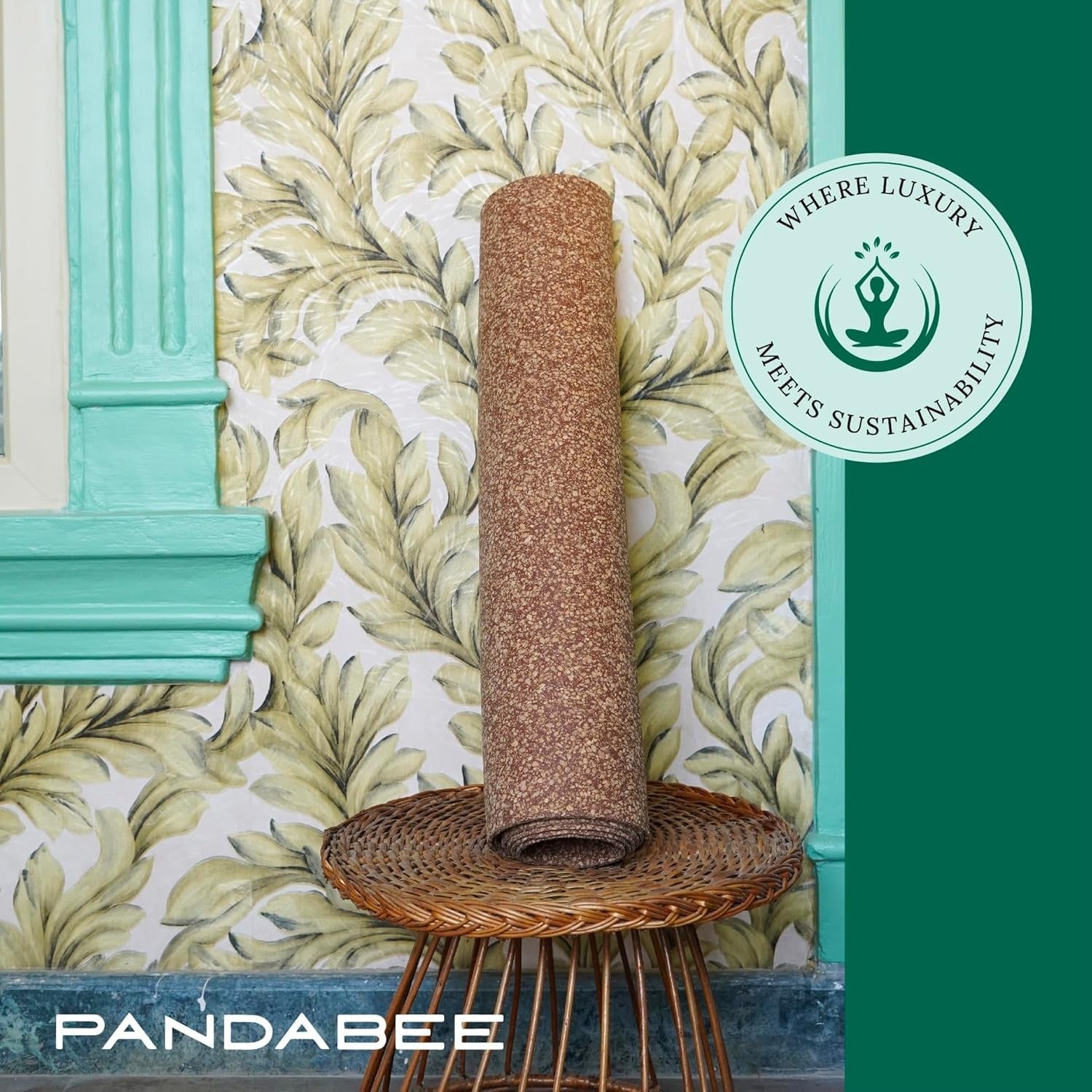 Pandabee Cork Yoga Mat with Carrying Strap