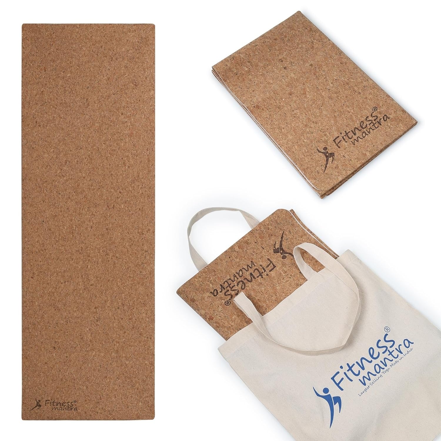 Fitness Mantra Premium Natural Cork & Rubber Yoga Mat