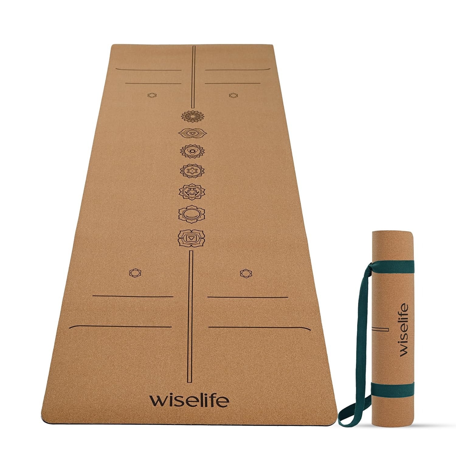 Wiselife Cork Natural Rubber Yoga Mat Extra Large Extra Wide