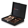 Bergner Venezia 24 Piece Hammered Rose Gold Cutlery Set