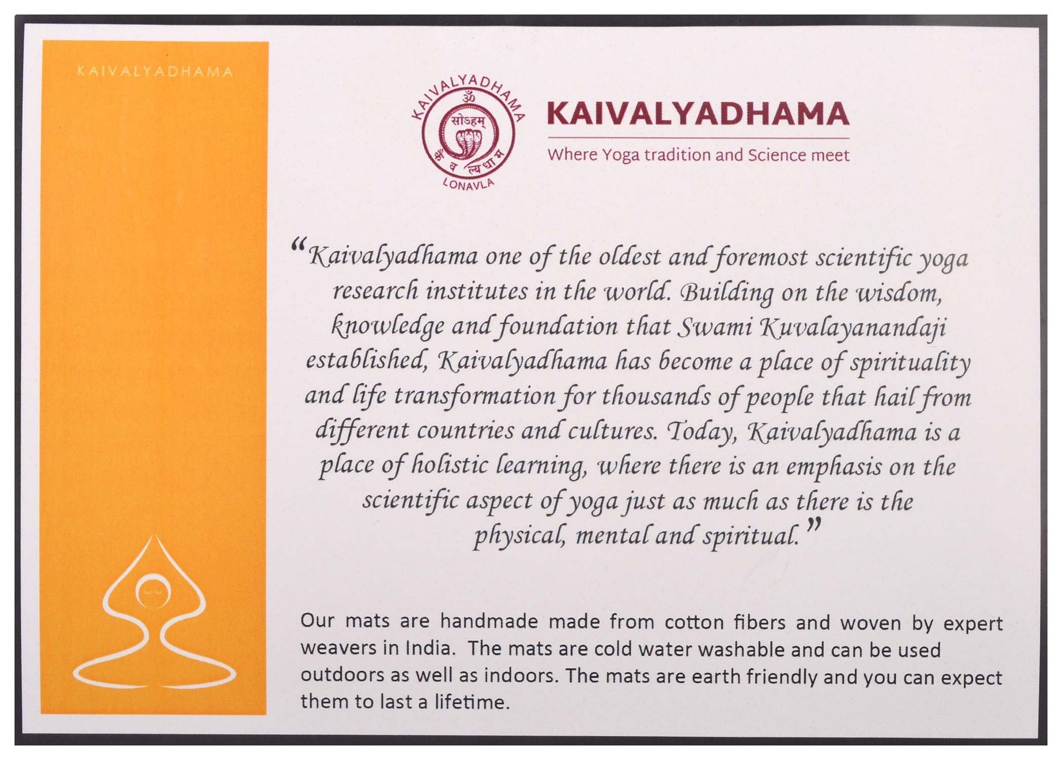 Arka Kaivalyadhama Parvatasna Eco friendly Yoga Mat