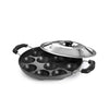 Tosaa Non-Stick 12-Cavity Appam Patra Side Handle with Lid (Color May Vary)