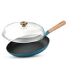 Bergner Excalibur Light Cast Iron 28cm Fry Pan with Lid Induction Blue