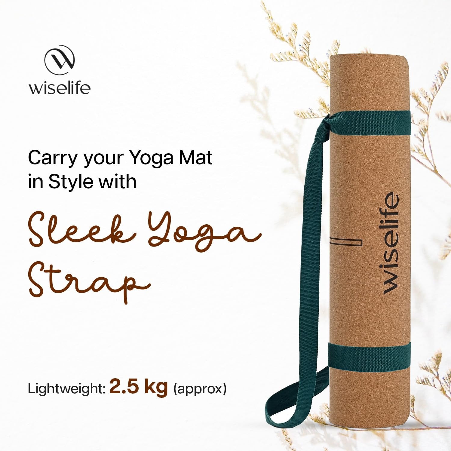 Wiselife Cork Natural Rubber Yoga Mat Extra Large Extra Wide