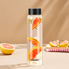 Borosil Crysto Wide Mouth Clear Glass Bottle with Black Lid 1L