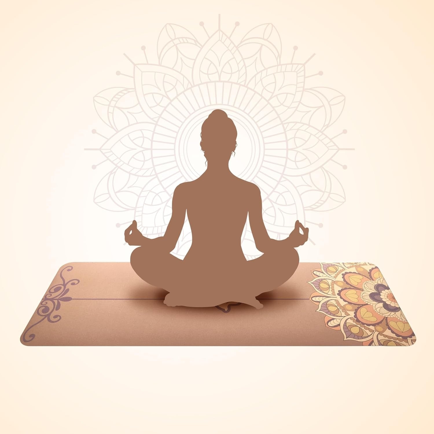 Kimy Home Premium Non Toxic Cork Yoga Mat 4MM Thick Eco-Friendly Non-Slip & Sweat Resistant