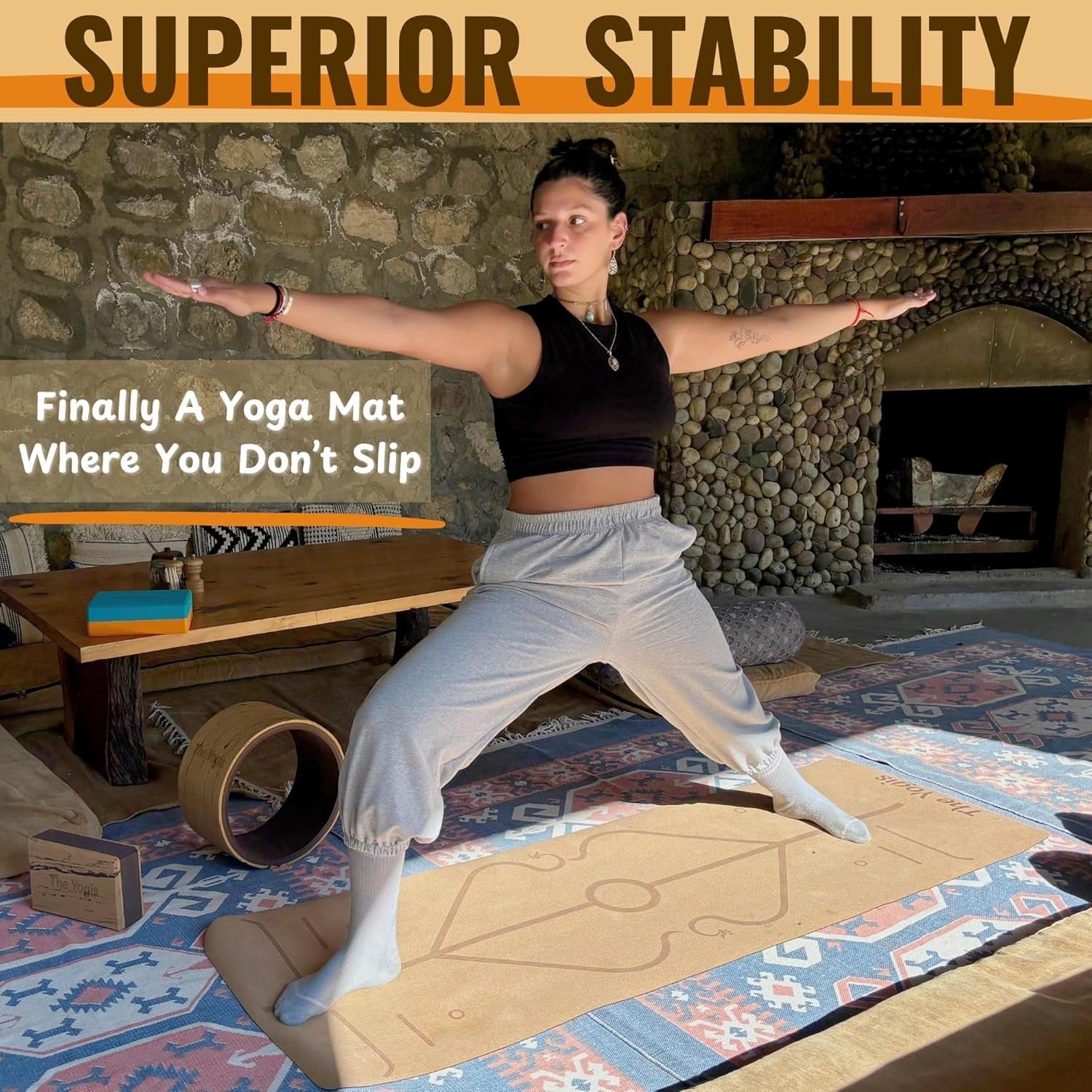 The Yogis Cork Yoga Mat for Men and Women (5mm)