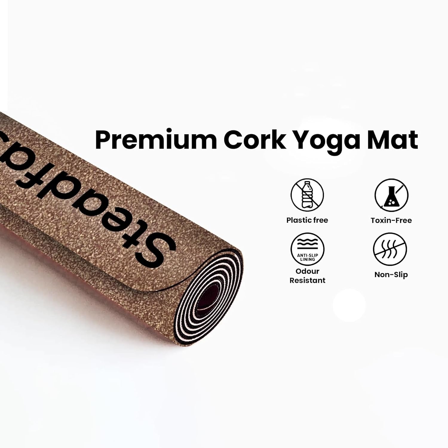Steadfast Nutrition Premium Cork Yoga Mat