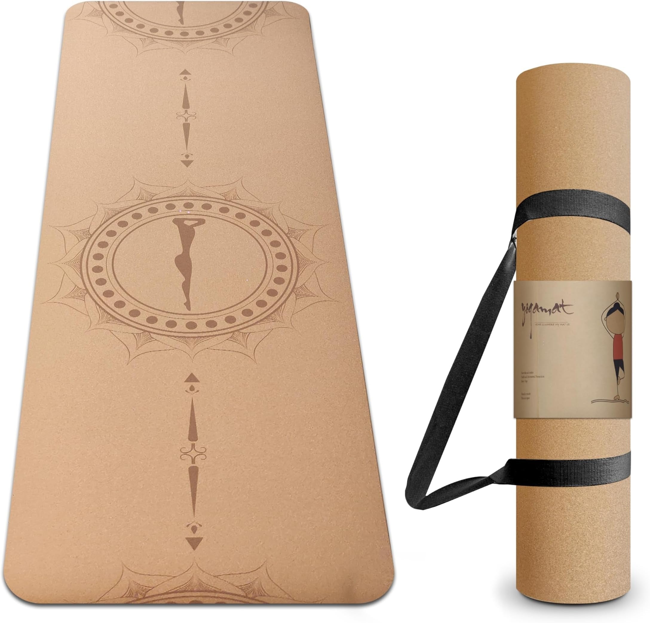 Kimy Home Premium Non Toxic Cork Yoga Mat 4MM Thick Large Size