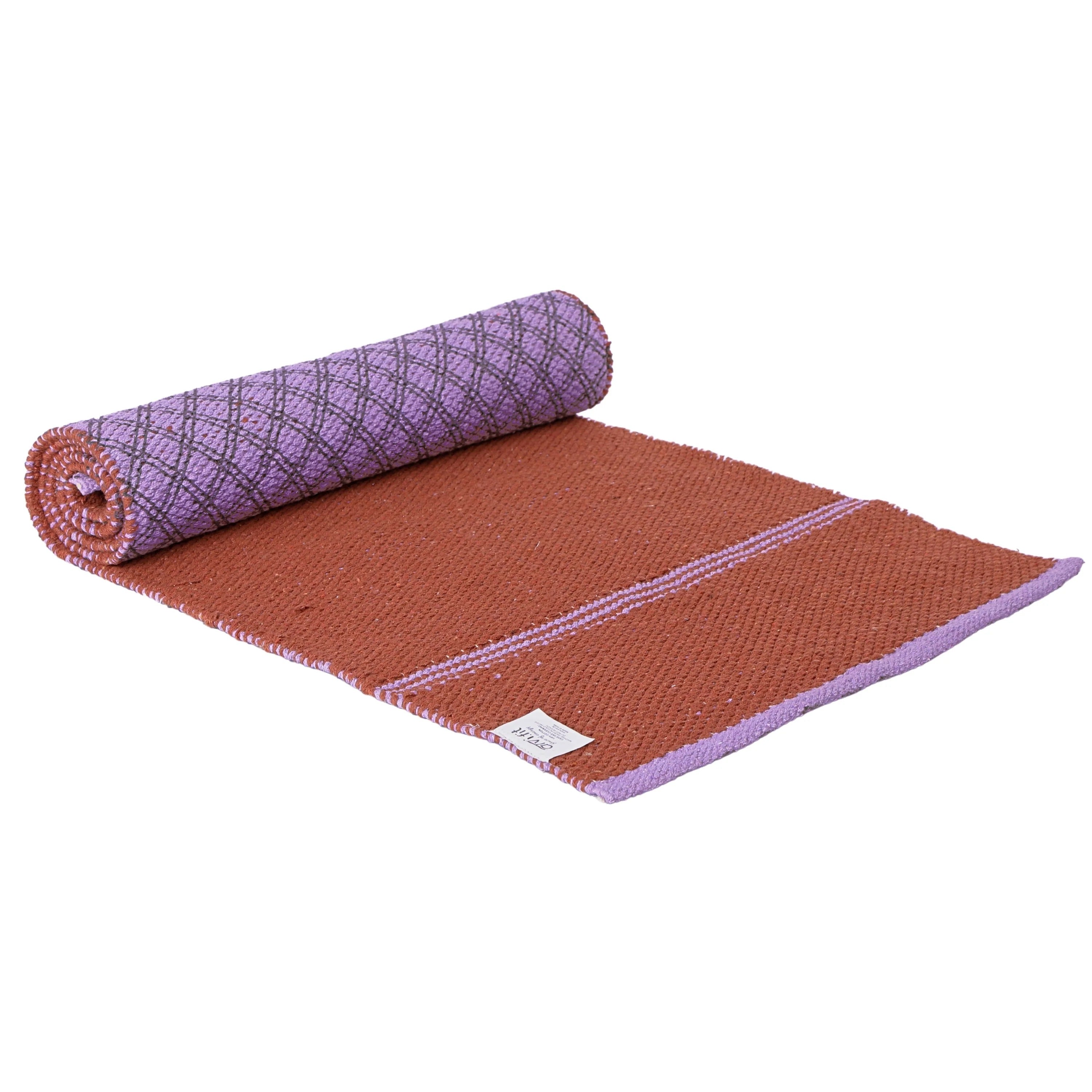 Atvi Fit Pure Cotton Anti Skid  Machine Wash Yoga Mat 73inches x 24inches 5mm thickness