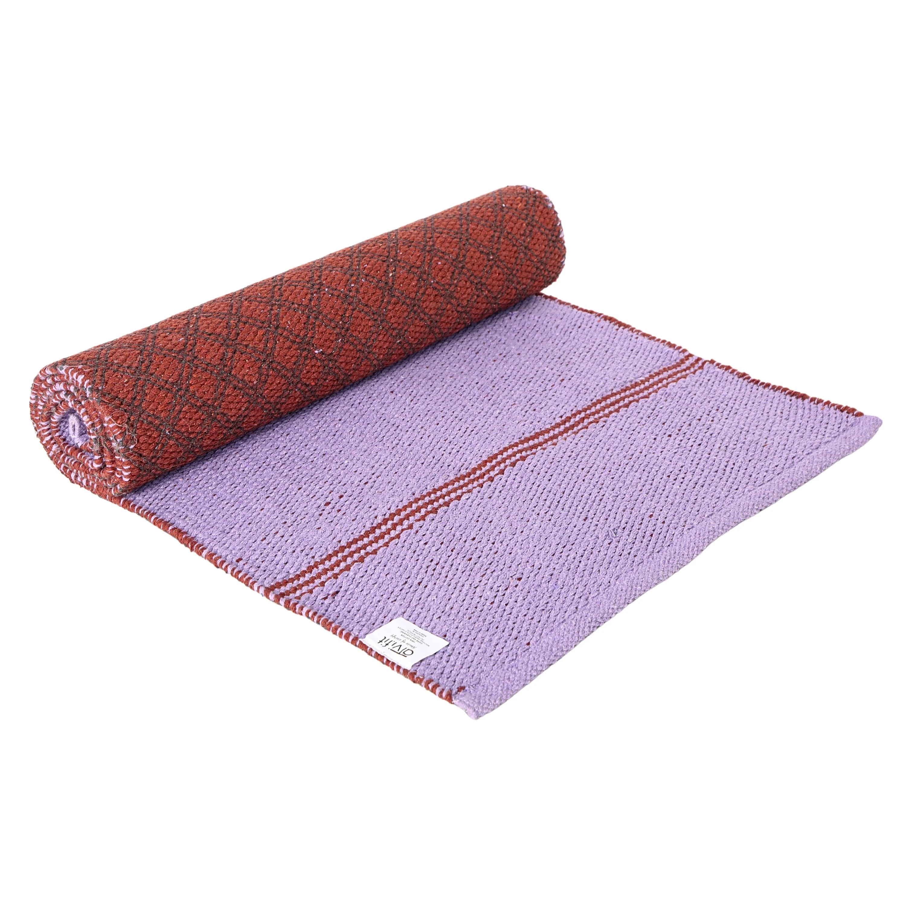 Atvi Fit Pure Cotton Anti Skid  Machine Wash Yoga Mat 73inches x 24inches 5mm thickness