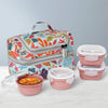 Borosil Bloom Pink Universal Glass Lunchbox