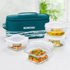 Borosil Steller Glass Tiffin Office Lunch Box with Bag Universal