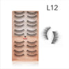 Bronson Professional Eyelash Set 3D False Long and Natural Eye Makeup 10 Pairs L12